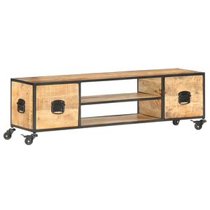 vidaXL TV Stand 51.2"x11.8"x15.4" Solid Wood Mango-9