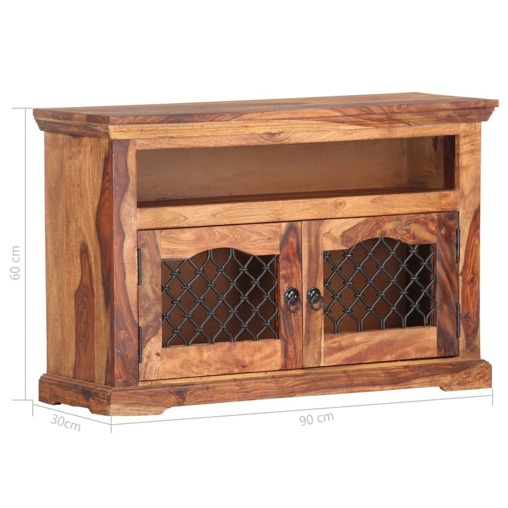 vidaXL TV Stand 35.4"x11.8"x23.6" Solid Wood Sheesham-5