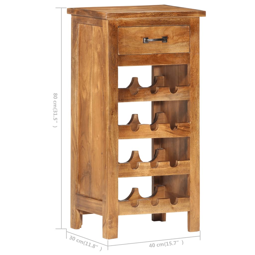 vidaXL Wine Cabinet 15.7"x11.8"x31.5" Solid Acacia Wood-7