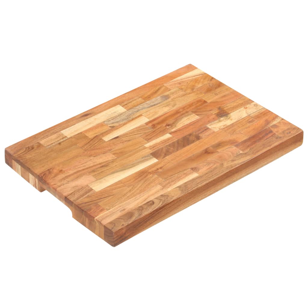 vidaXL Cutting Board Wooden Chopping Board with Strip Design Solid Wood Acacia-2