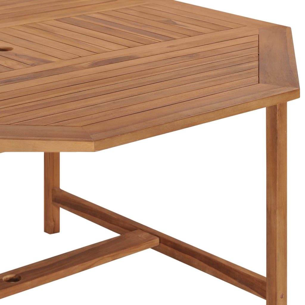 vidaXL Patio Table 59.1"x59.1"x29.5" Solid Teak Wood-4