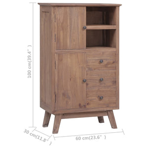 vidaXL Highboard 23.6"x11.8"x39.4" Solid Teak Wood-7