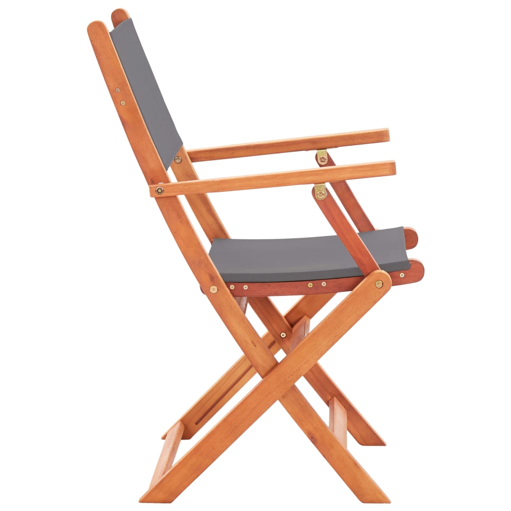 vidaXL Patio Folding Chairs Camping Chair Solid Wood Eucalyptus and Textilene-15