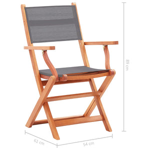 vidaXL Patio Folding Chairs Camping Chair Solid Wood Eucalyptus and Textilene-6