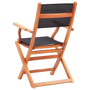 vidaXL Patio Folding Chairs Camping Chair Solid Wood Eucalyptus and Textilene-17