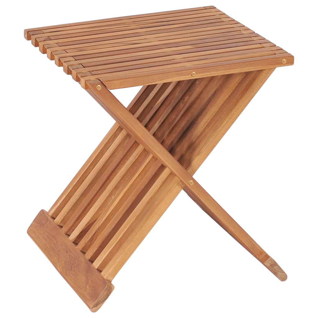 vidaXL Folding Stool 15.7"x12.6"x17.7" Solid Teak Wood-3