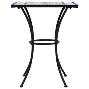 vidaXL 3 Piece Mosaic Bistro Set Ceramic Tile Blue and White-5