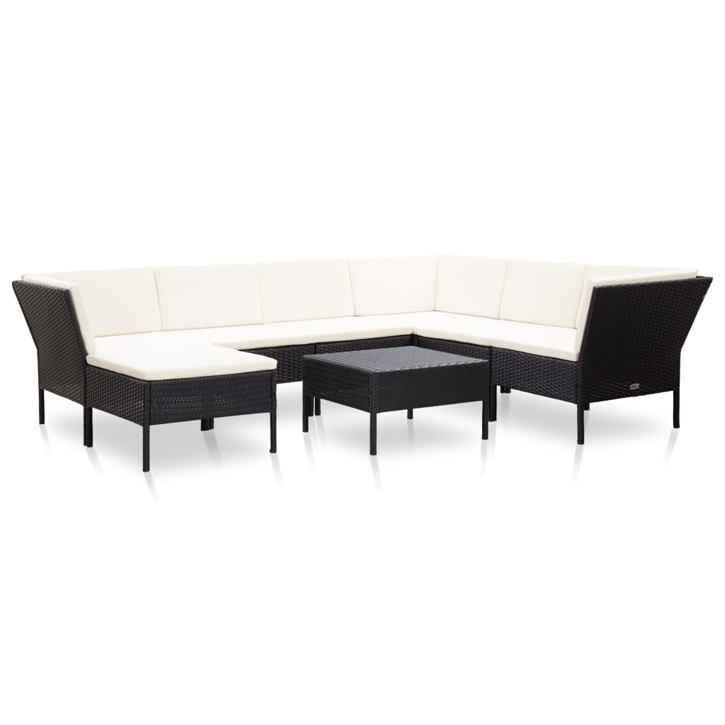 vidaXL Patio Furniture Set 8 Piece Sectional Sofa with Coffee Table Rattan-2