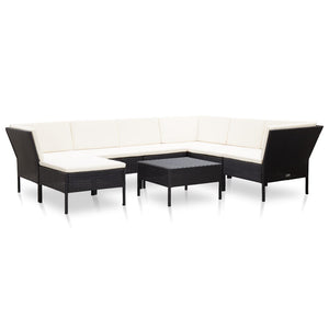 vidaXL Patio Furniture Set 8 Piece Sectional Sofa with Coffee Table Rattan-2