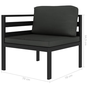 vidaXL 6 Piece Patio Lounge Set with Cushions Aluminum Anthracite-4