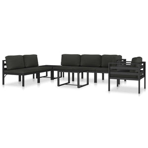 vidaXL Sectional Corner Sofa 1 pc with Cushions Aluminum Anthracite-10