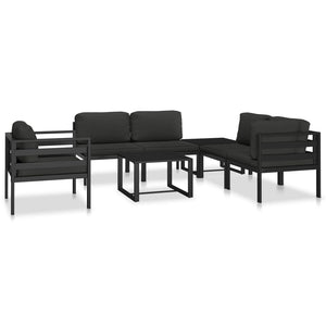 vidaXL Sectional Corner Sofa 1 pc with Cushions Aluminum Anthracite-8