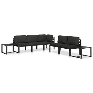 vidaXL Sectional Middle Sofa with Cushions Aluminum Anthracite-10