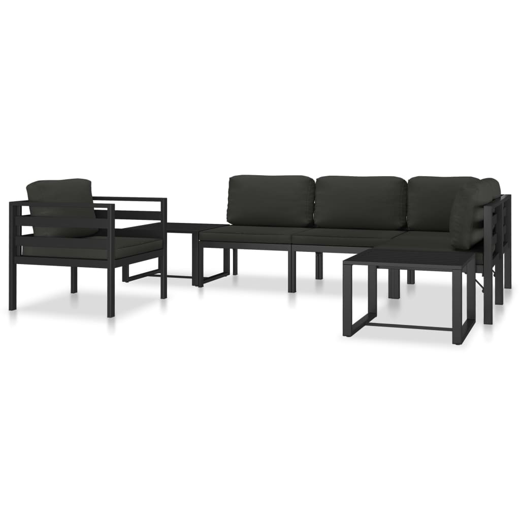 vidaXL Sectional Middle Sofa with Cushions Aluminum Anthracite-9