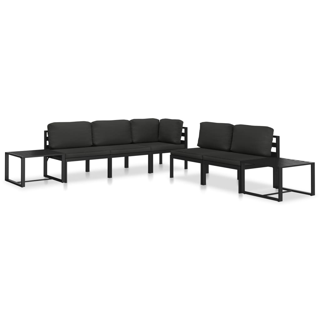 vidaXL Single Sofa with Cushions Aluminum Anthracite-10