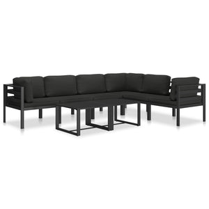 vidaXL Single Sofa with Cushions Aluminum Anthracite-6