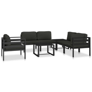 vidaXL Single Sofa with Cushions Aluminum Anthracite-7