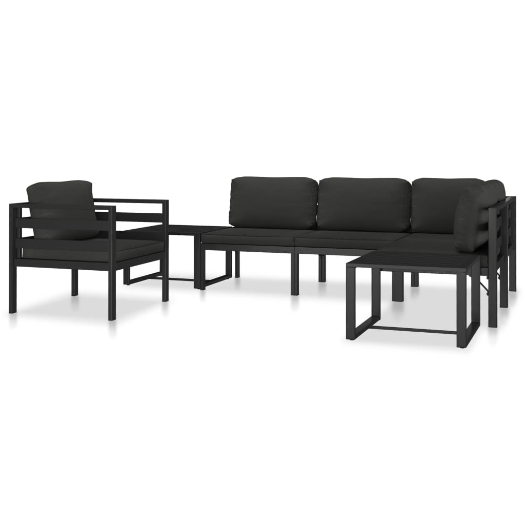 vidaXL Single Sofa with Cushions Aluminum Anthracite-9