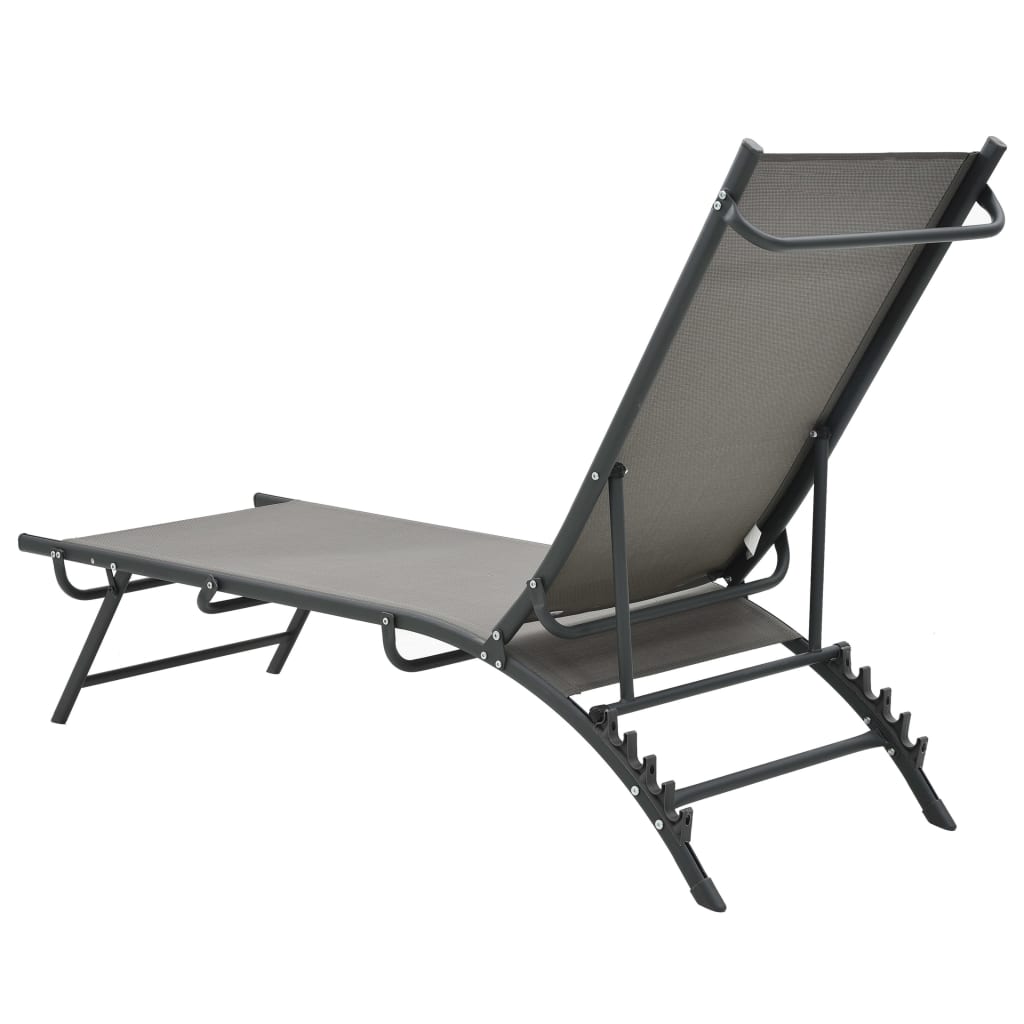 vidaXL Sun Loungers 2 pcs Textilene and Steel-5