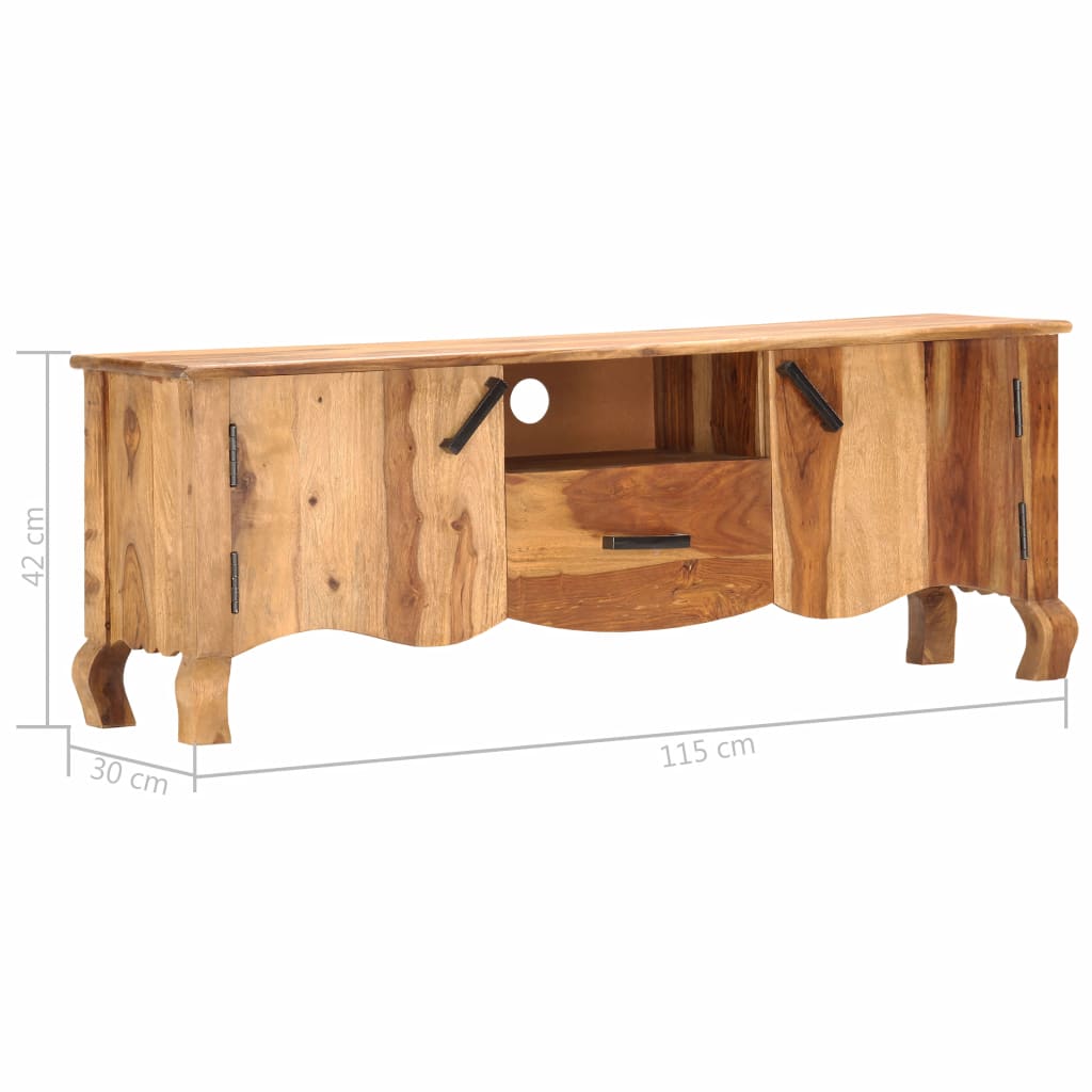 vidaXL TV Stand 45.3"x11.8"x16.5" Solid Wood Sheesham-6