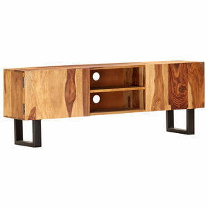 vidaXL TV Stand 51.2"x11.8"x18.5" Solid Wood Sheesham-0