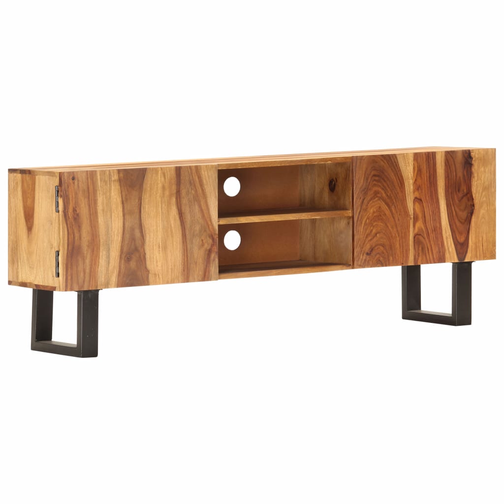 vidaXL TV Stand 51.2"x11.8"x18.5" Solid Wood Sheesham-6