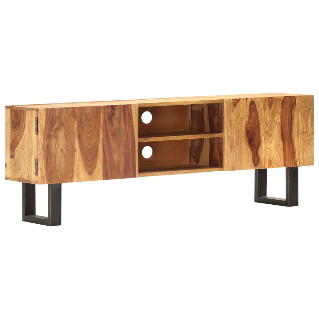 vidaXL TV Stand 51.2"x11.8"x18.5" Solid Wood Sheesham-8