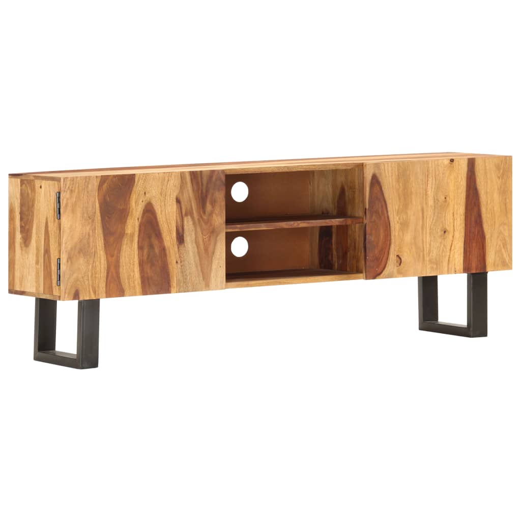 vidaXL TV Stand 51.2"x11.8"x18.5" Solid Wood Sheesham-9