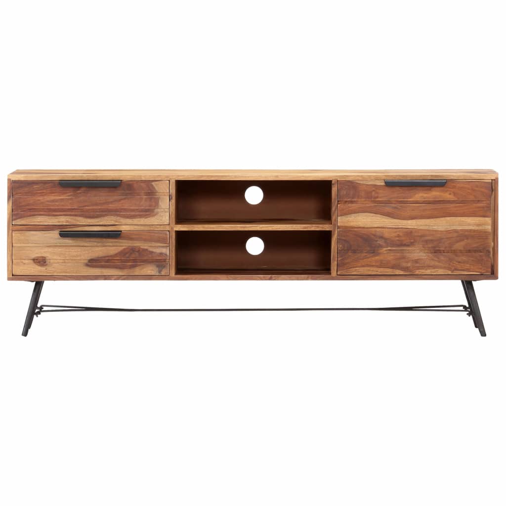 vidaXL TV Stand 55.1"x11"x18.5" Solid Wood Sheesham-2