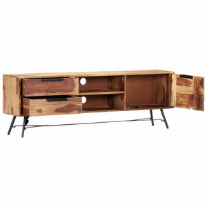 vidaXL TV Stand 55.1"x11"x18.5" Solid Wood Sheesham-3