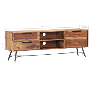 vidaXL TV Stand 55.1"x11"x18.5" Solid Wood Sheesham-5