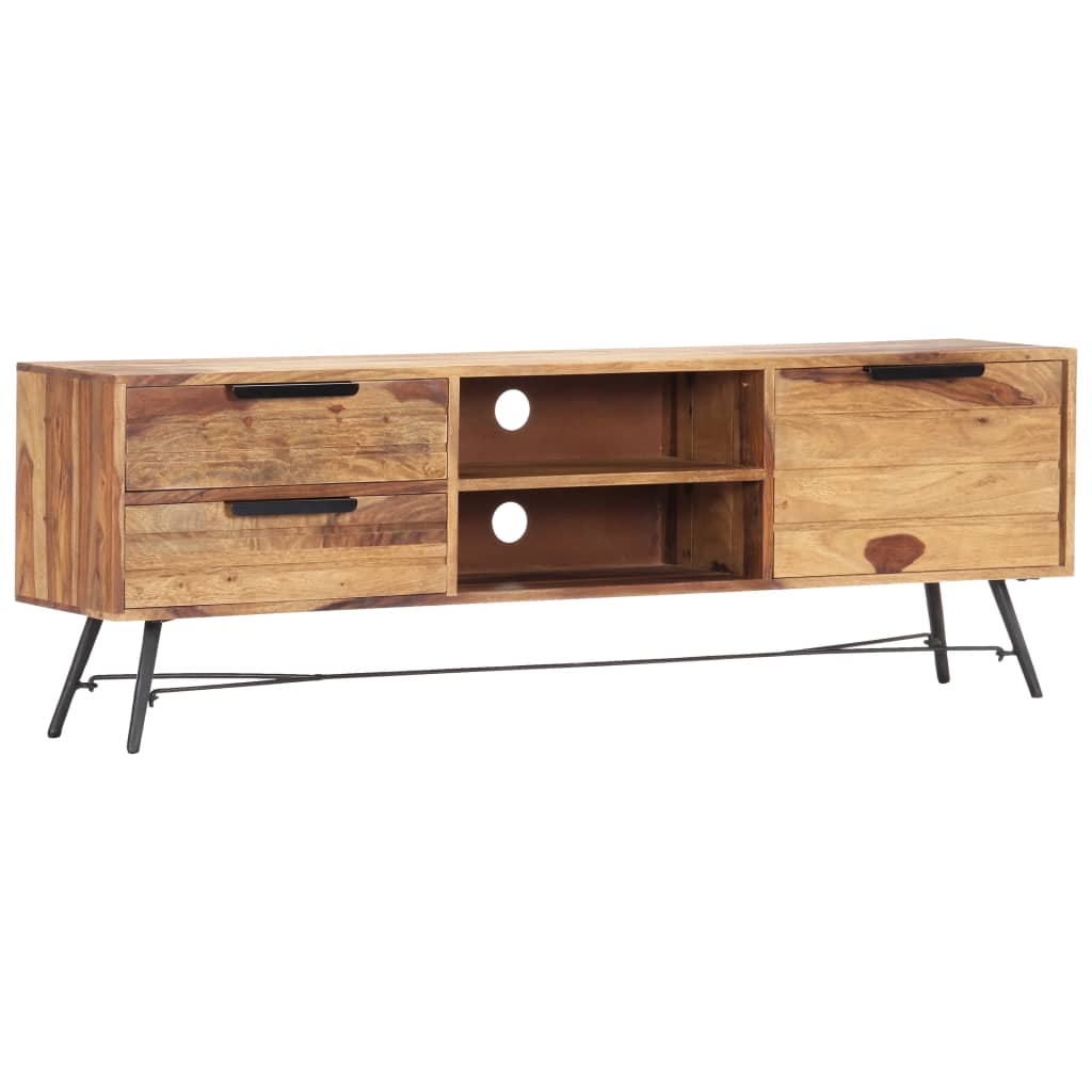 vidaXL TV Stand 55.1"x11"x18.5" Solid Wood Sheesham-6