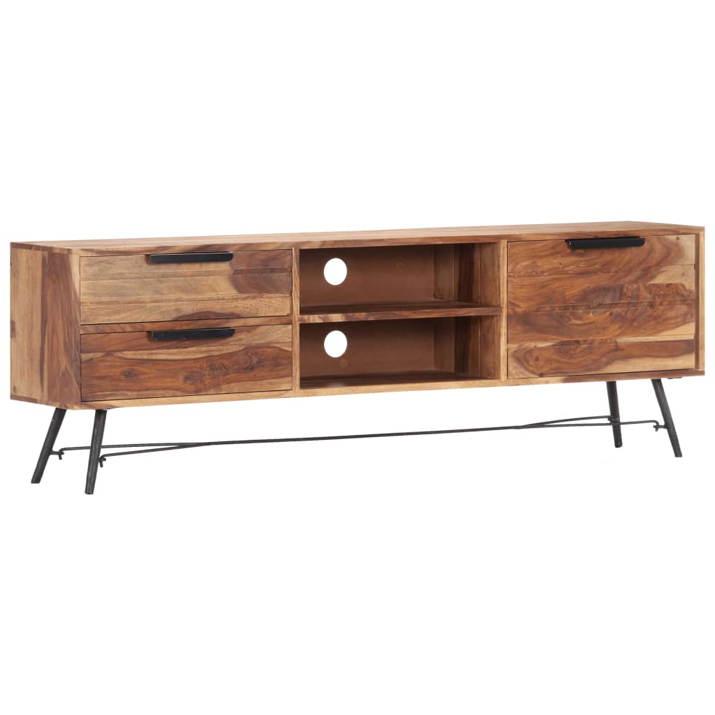 vidaXL TV Stand 55.1"x11"x18.5" Solid Wood Sheesham-7