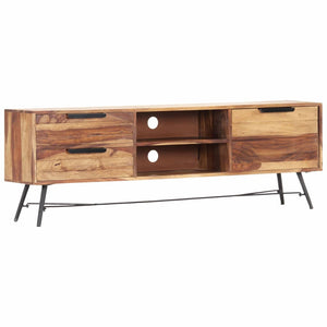 vidaXL TV Stand 55.1"x11"x18.5" Solid Wood Sheesham-9