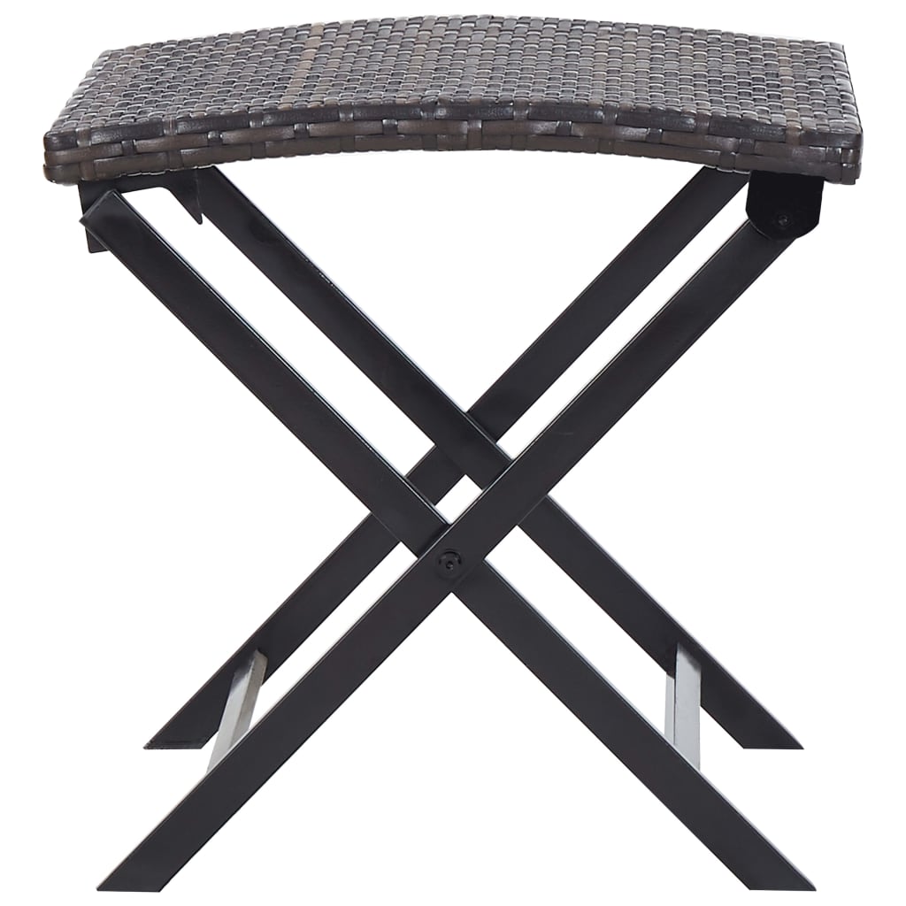 vidaXL Outdoor Furniture Patio Portable Folding Bar Stool Seat Poly Rattan-8