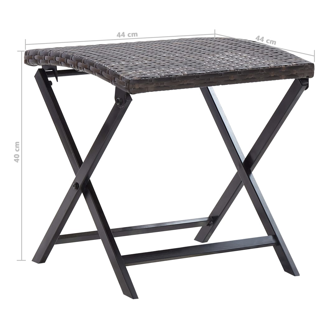 vidaXL Outdoor Furniture Patio Portable Folding Bar Stool Seat Poly Rattan-11