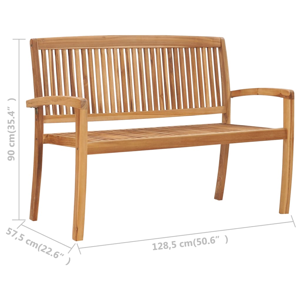 vidaXL Outdoor Patio Bench Garden Bench for Porch Balcony Solid Wood Teak-8