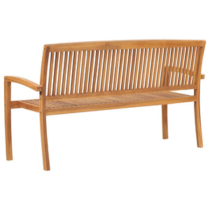 vidaXL Outdoor Patio Bench Garden Bench for Porch Balcony Solid Wood Teak-12