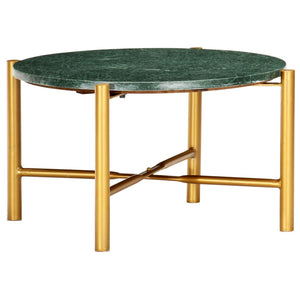 vidaXL Coffee Table Real Stone with Marble Texture Table Furniture Green/White-2