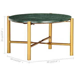 vidaXL Coffee Table Real Stone with Marble Texture Table Furniture Green/White-13