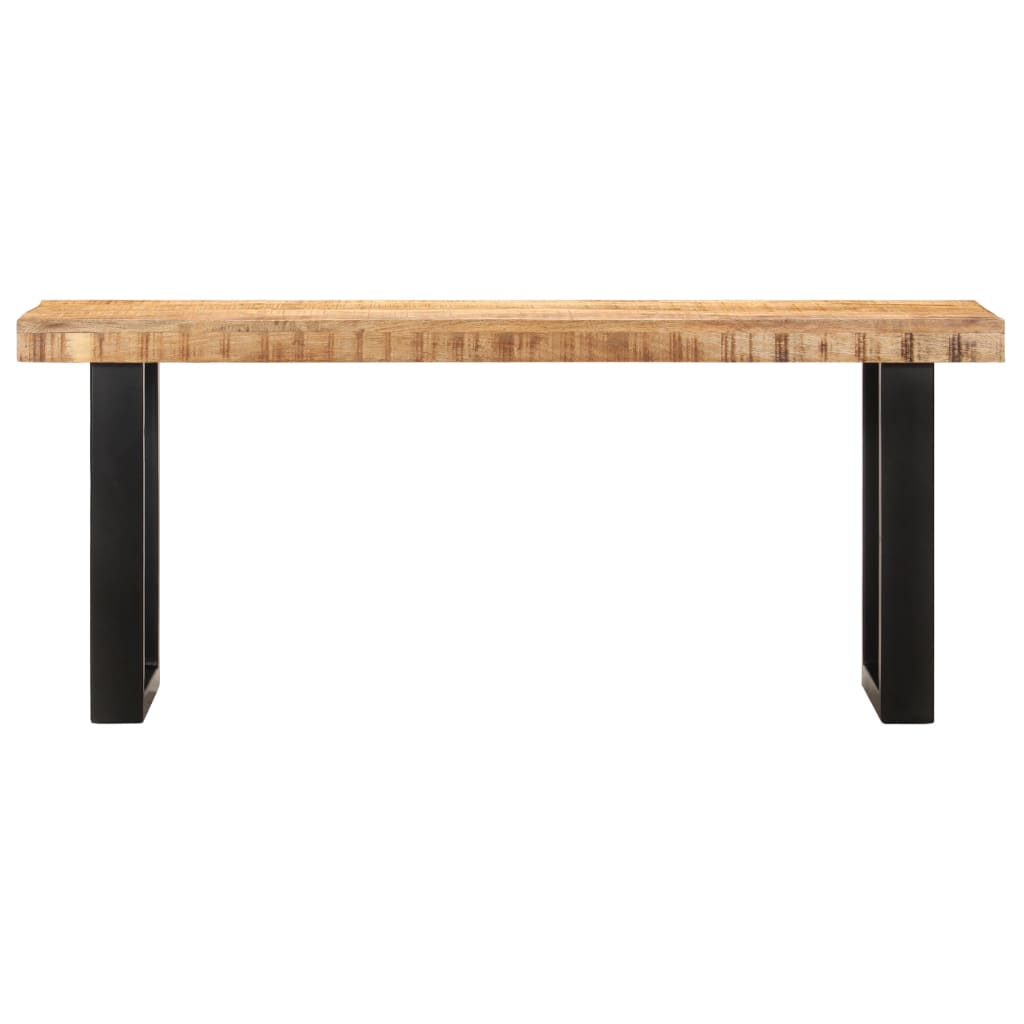 vidaXL Bench 43.3" Solid Rough Mango Wood and Steel-1