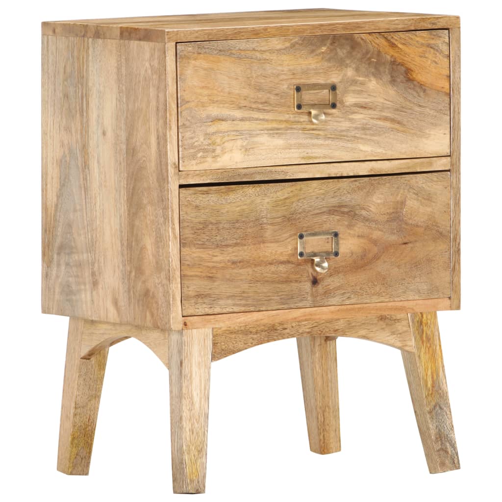 vidaXL Bedside Cabinet 15.7"x13.8"x21.7" Solid Mango Wood-9