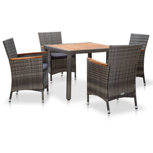 vidaXL Patio Dining Set Dining Table and Chairs Furniture Set Poly Rattan-20