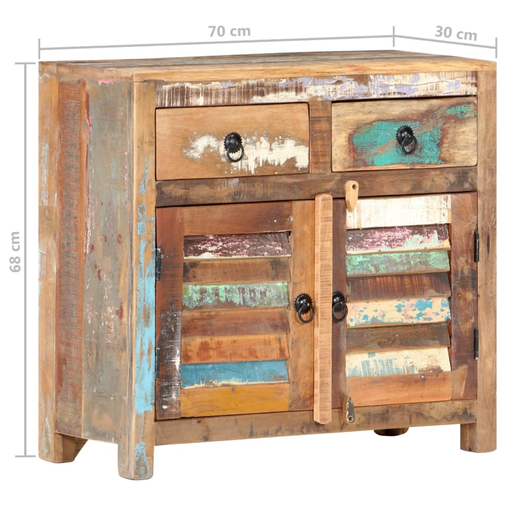 vidaXL Sideboard 27.6"x11.8"x26.8" Solid Reclaimed Wood-0