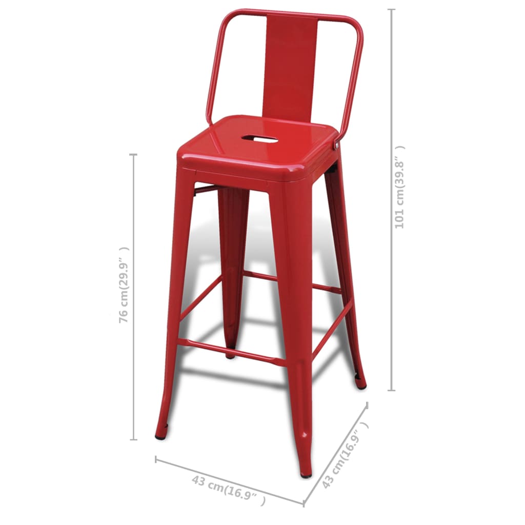 vidaXL Bar Stool Bar Seat Counter Height Island Stool for Pub Kitchen Steel-29