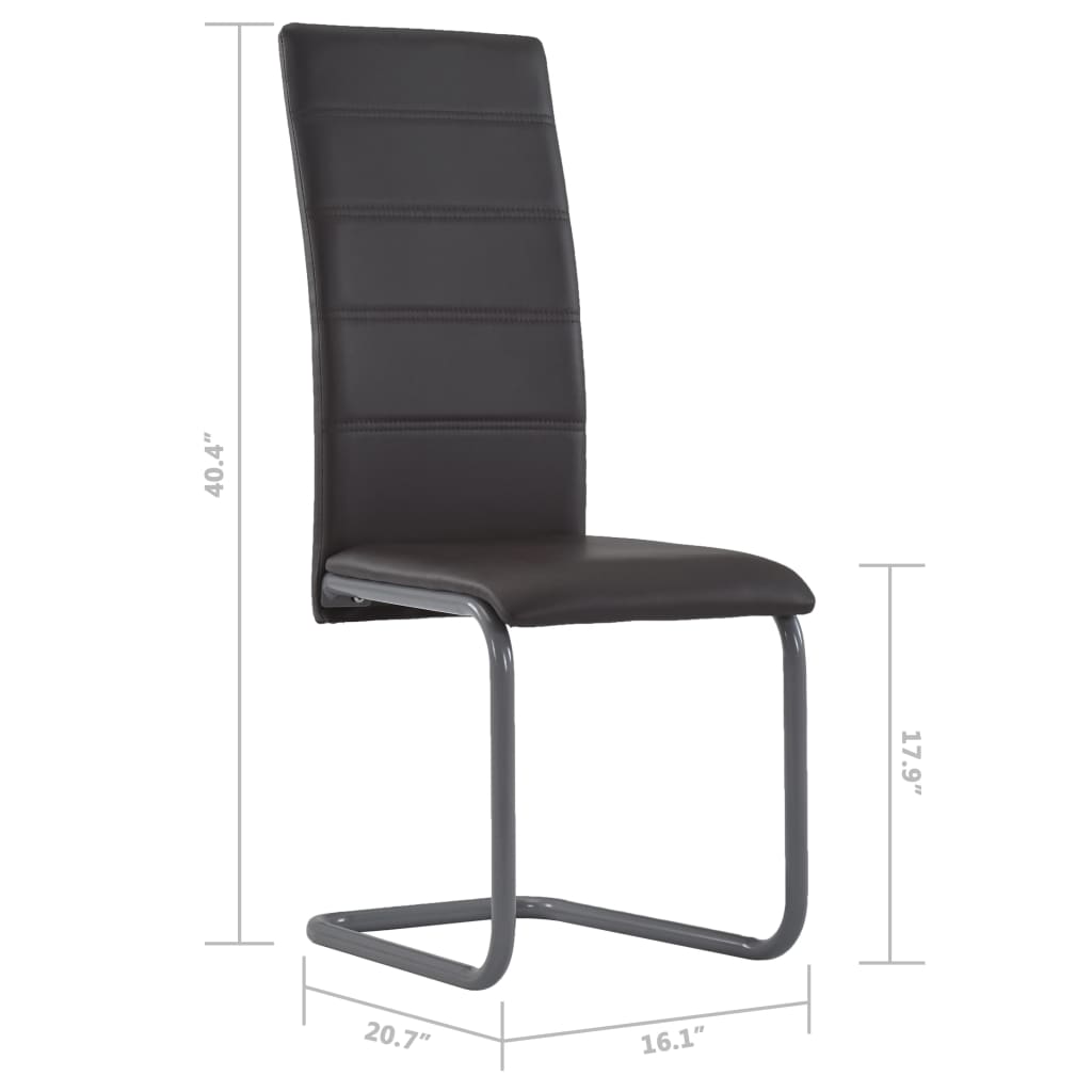 vidaXL Dining Chair Upholstered Cantilever Dining Side Chair Faux Leather-73