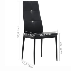 vidaXL Dining Chairs Kitchen Chair for Home Dining Room Black Faux Leather-56