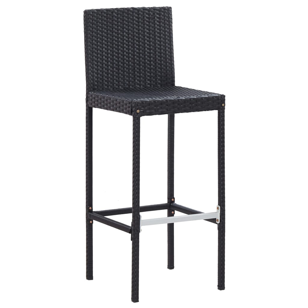 vidaXL 5 Piece Patio Bar Set Poly Rattan and Acacia Wood Black-9