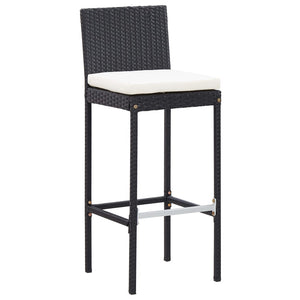 vidaXL 5 Piece Patio Bar Set Poly Rattan and Acacia Wood Black-8