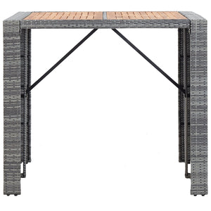 vidaXL 5 Piece Patio Bar Set Poly Rattan and Acacia Wood Black-18